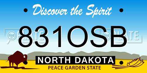 831OSB North Dakota License Plate