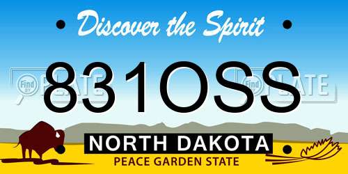 831OSS North Dakota License Plate