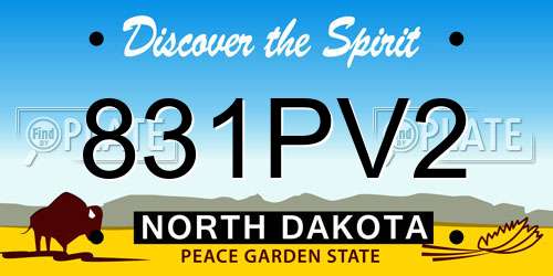 831PV2 North Dakota License Plate
