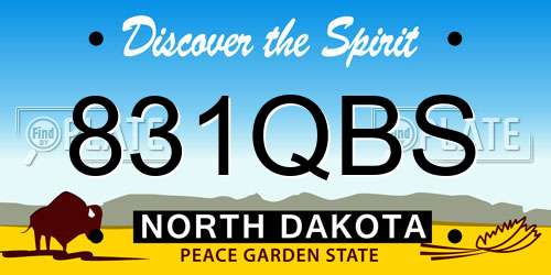 831QBS North Dakota License Plate
