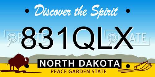831QLX North Dakota License Plate