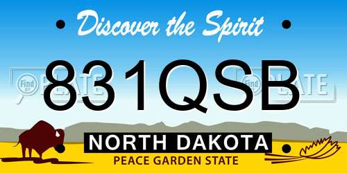 831QSB North Dakota License Plate