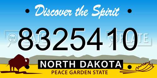 8325410 North Dakota License Plate