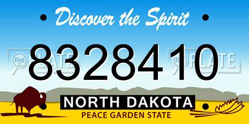 8328410 North Dakota License Plate