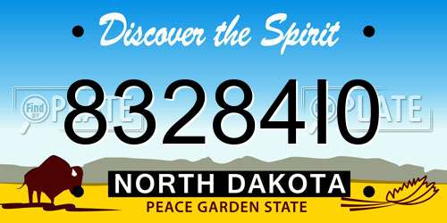 83284I0 North Dakota License Plate