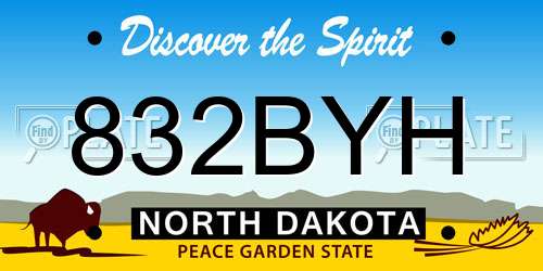 832BYH North Dakota License Plate