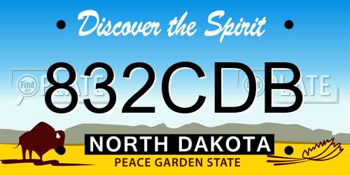 832CDB North Dakota License Plate