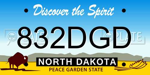 832DGD North Dakota License Plate