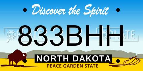 833BHH North Dakota License Plate