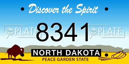 8341 North Dakota License Plate