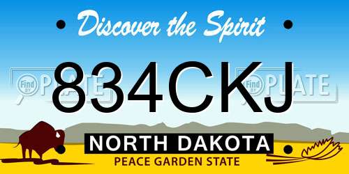 834CKJ North Dakota License Plate