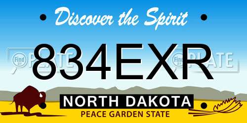 834EXR North Dakota License Plate