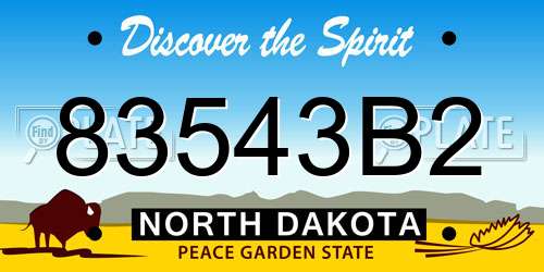 83543B2 North Dakota License Plate
