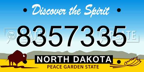 8357335 North Dakota License Plate