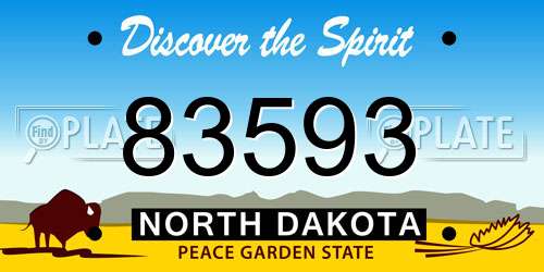 83593 North Dakota License Plate