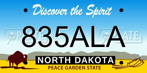 835ALA North Dakota License Plate