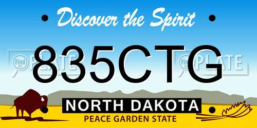 835CTG North Dakota License Plate