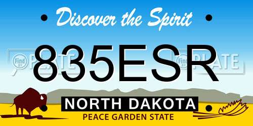 835ESR North Dakota License Plate