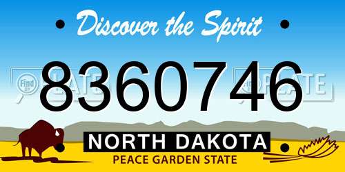 8360746 North Dakota License Plate