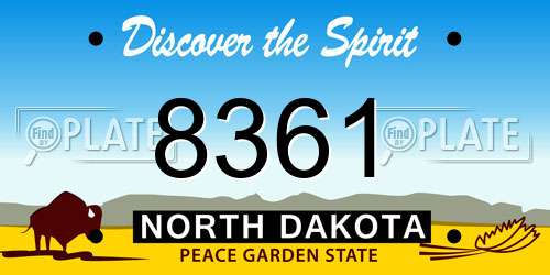 8361 North Dakota License Plate