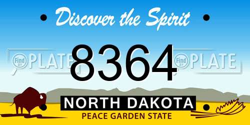 8364 North Dakota License Plate