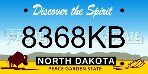 8368KB North Dakota License Plate