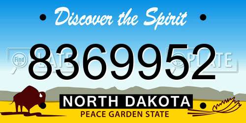 8369952 North Dakota License Plate
