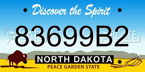 83699B2 North Dakota License Plate