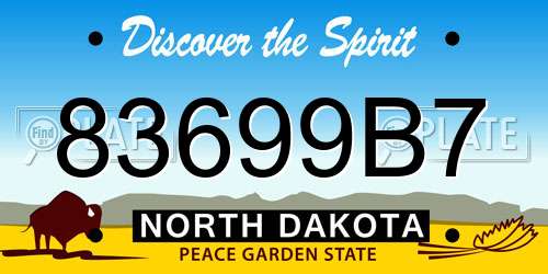 83699B7 North Dakota License Plate
