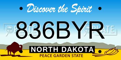 836BYR North Dakota License Plate