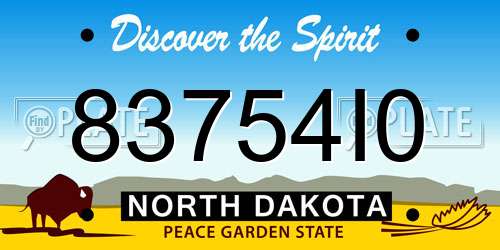 83754I0 North Dakota License Plate