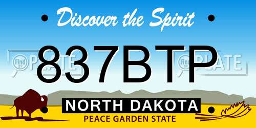 837BTP North Dakota License Plate