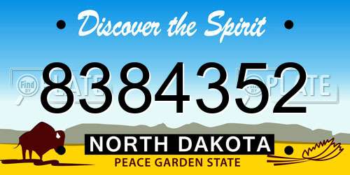 8384352 North Dakota License Plate