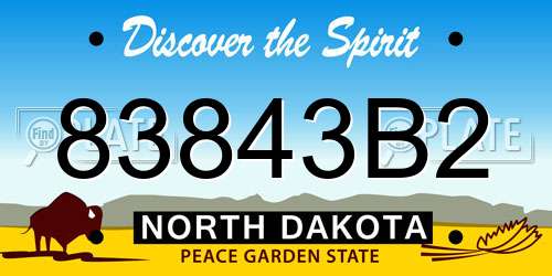 83843B2 North Dakota License Plate