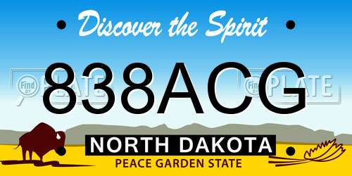838ACG North Dakota License Plate