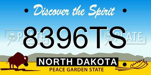 8396TS North Dakota License Plate