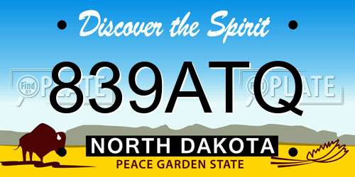 839ATQ North Dakota License Plate