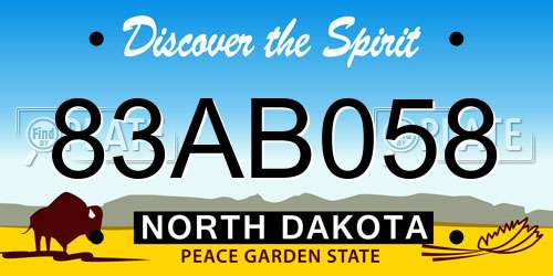 83AB058 North Dakota License Plate