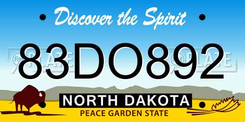 83DO892 North Dakota License Plate