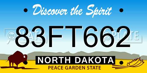 83FT662 North Dakota License Plate