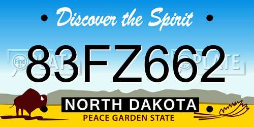 83FZ662 North Dakota License Plate