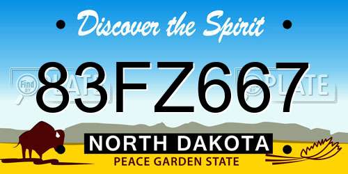 83FZ667 North Dakota License Plate