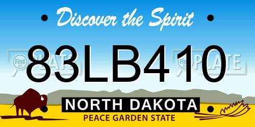 83LB410 North Dakota License Plate