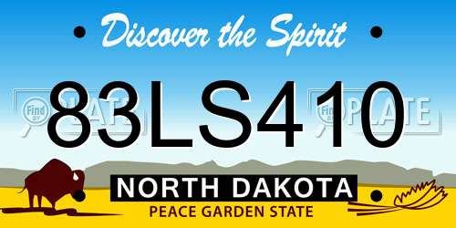83LS410 North Dakota License Plate