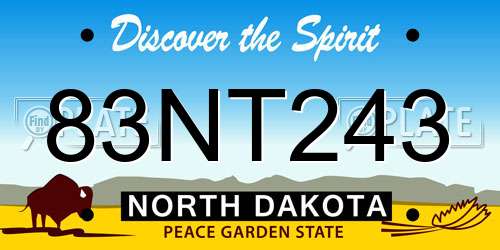 83NT243 North Dakota License Plate