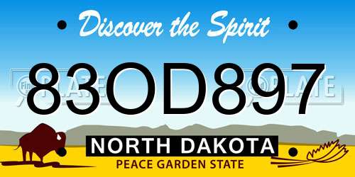 83OD897 North Dakota License Plate