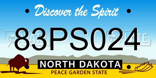 83PS024 North Dakota License Plate