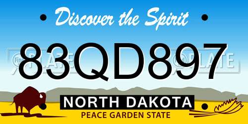 83QD897 North Dakota License Plate
