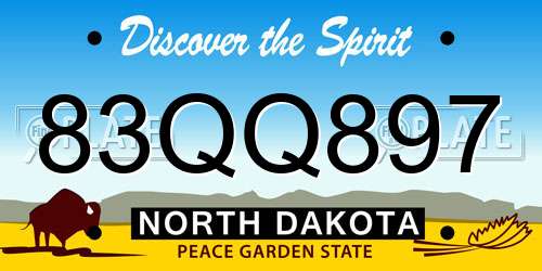 83QQ897 North Dakota License Plate