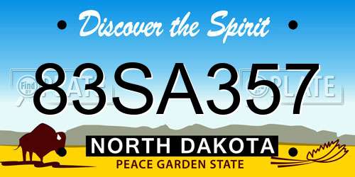 83SA357 North Dakota License Plate